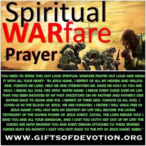 Warfare Prayer Spiritual Warfare Prayers Deliverance Prayers
