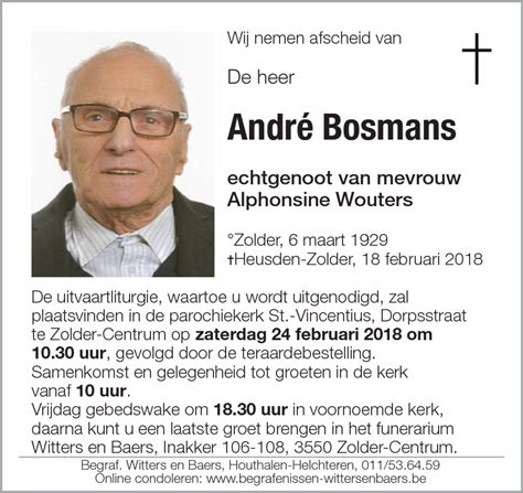 André Bosmans † 18022018 Inmemoriam