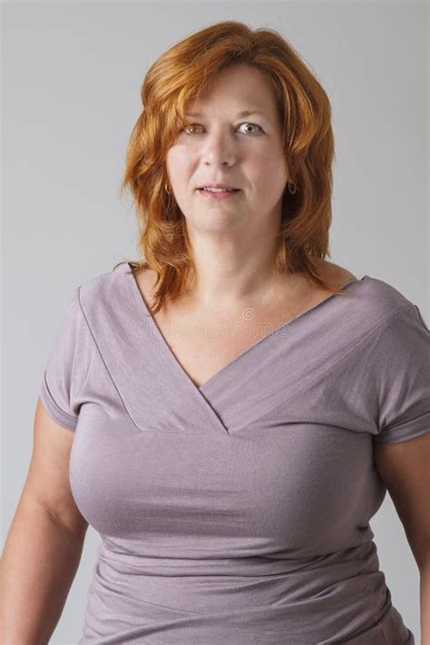 Overweight Mature Woman Stock Photo Image Of Cherry