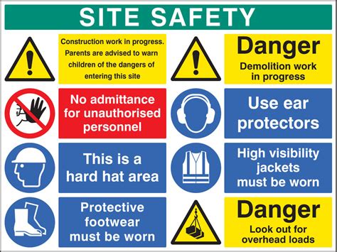 Site Safety Board 900x1200mm UK Construction Site Sign