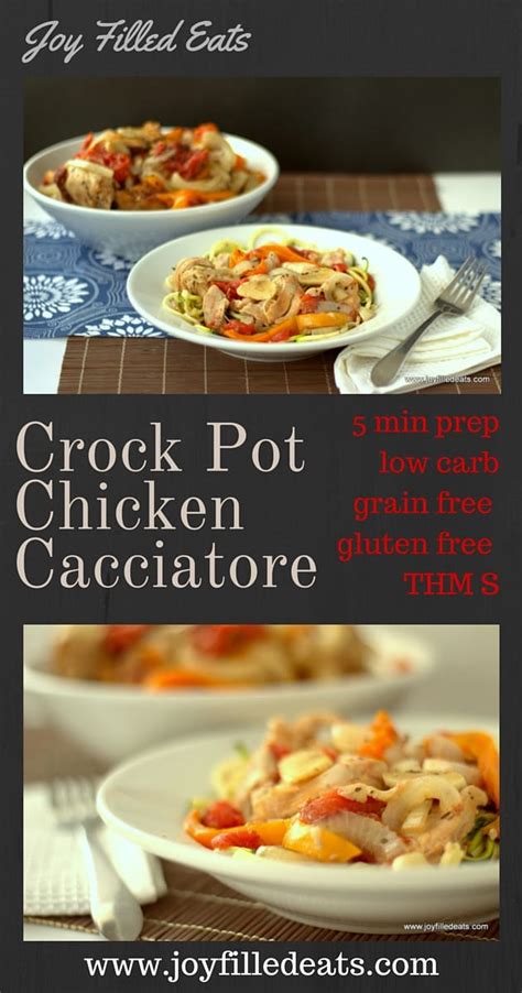 Try our famous crockpot recipes! Crock Pot Chicken Cacciatore Recipe Low Carb - Joy Filled Eats