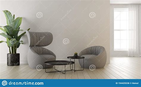 Interior Of Modern Living Room 3 D Rendering Stock Illustration