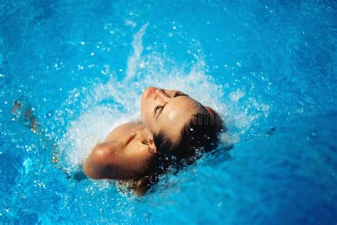 Beautiful Woman In A Swimming Pool Stock Photo Image Of Fresh Beauty