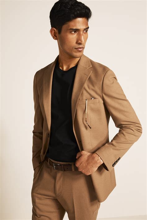 Moss London Slim Fit Camel Suit