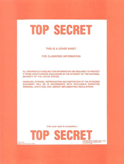 Top Secret Cover Sheet Outside The Beltway