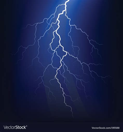 Lightning Bolt At Night Royalty Free Vector Image