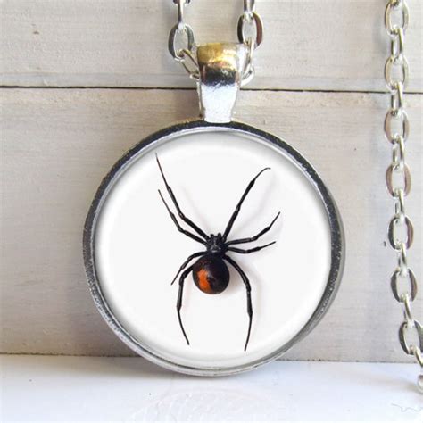Black Widow Spider Pendant Black Widow Spider Necklace Etsy