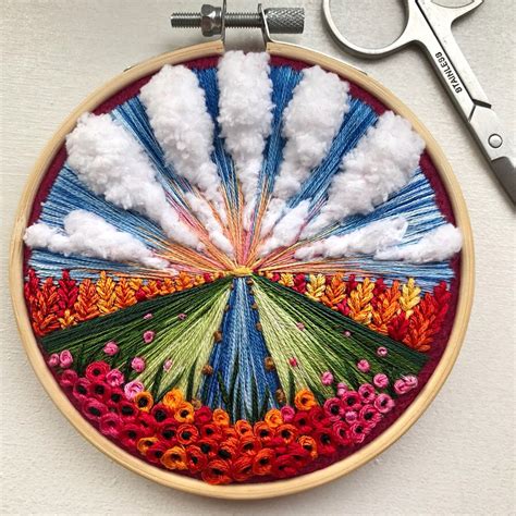 Artist Captures The Beauty Of Nature With Colorful Landscape Embroidery