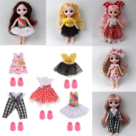 Mini Girl Doll Dress Clothes Shoes Set Bjd Matching Diy Clothing Kids