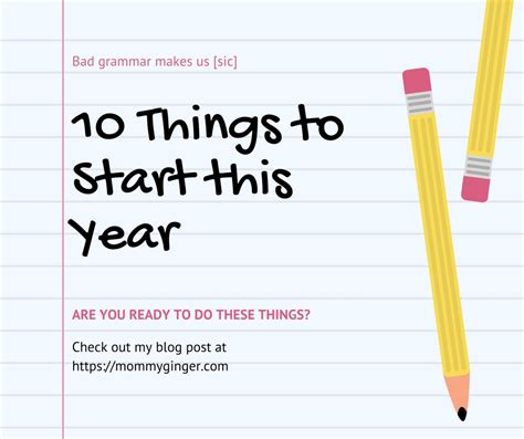 10 Things To Start This Year Mommy Ginger