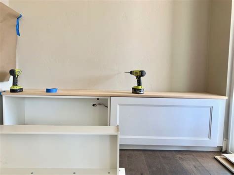 How To Turn Ikea Cabinets Into Living Room Builtin Bench Drawers