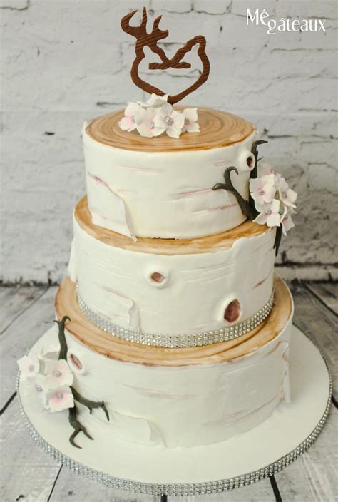 Birch wedding cake Decorated Cake by Mé Gâteaux CakesDecor