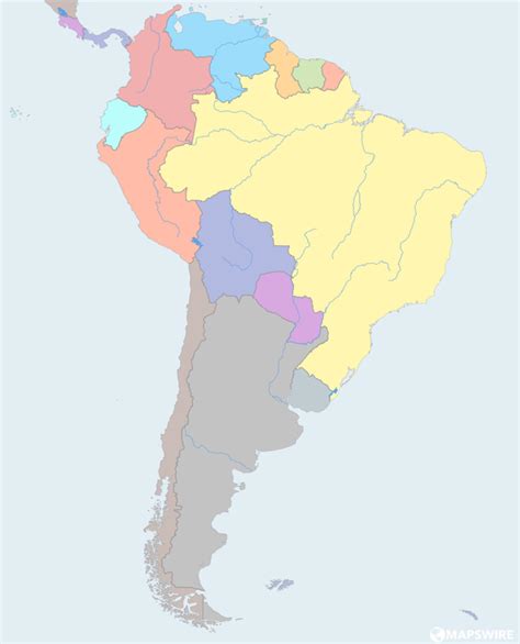 South America Map States And Capitals Map