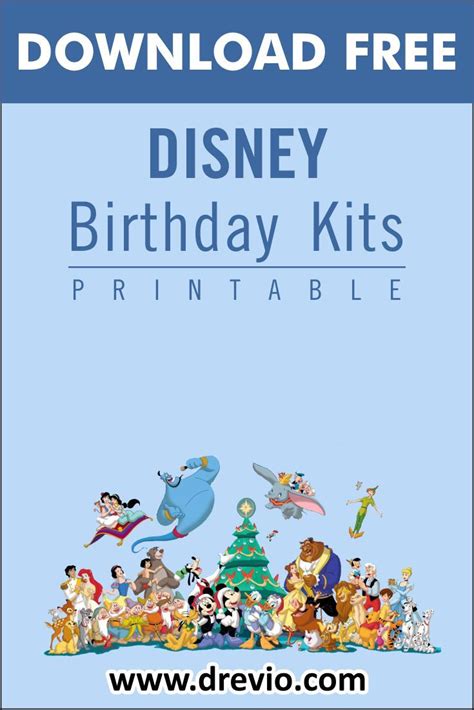 Free Printable Disney Themed Birthday Party Kits Template