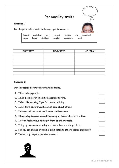 Personality Traits English Esl Worksheets For Distance Learning And