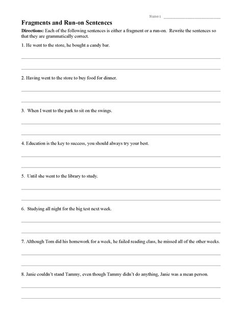 41 Fragments And Run On Sentences Worksheet Worksheet Database