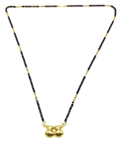 Jewellery Womens Pride Gold Plated Alloy 2 Vati Tanmaniya Pendant Mangalsutra 31 Inches Length