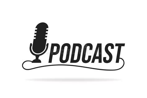 Podcast Vector Flat Illustration Icon Logo Design On White