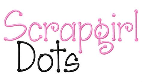 Scrapgirl Dots Machine Embroidery Font Set Daily Embroidery