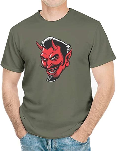 Snduatwo Mens Red Devil T Shirts Crew Neck Short Sleeve