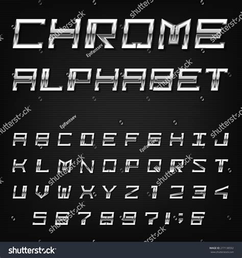 Chrome Alphabet Vector Font Type Letters Stock Vector Royalty Free