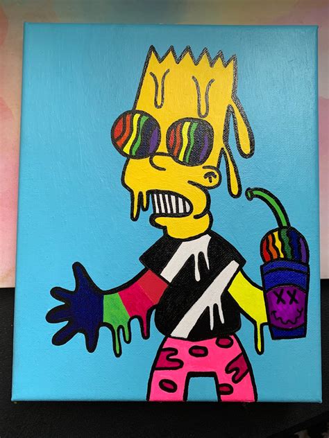 Trippy Bart Simpson Painting Etsy