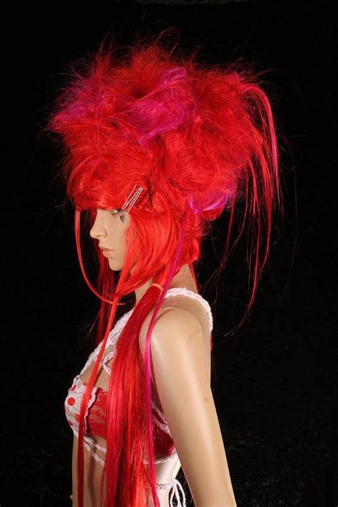 Long Red Wig Costume Party Festival Fashion Cosplay Hair Etsy