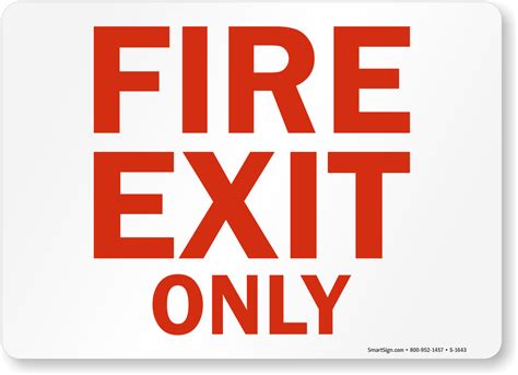 Fire Exit Only Sign White Sku S 1643