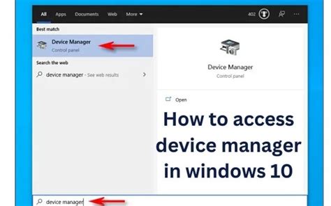 How To Access Device Manager In Windows 10