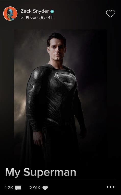 After 4 years of speculating and wishing for it, we finally get to see it!! Zack Snyder Dropped A Black-Suit Superman Photo And ...