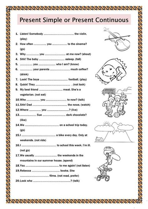 Present Simple Or Present Continuous English ESL Worksheets Present