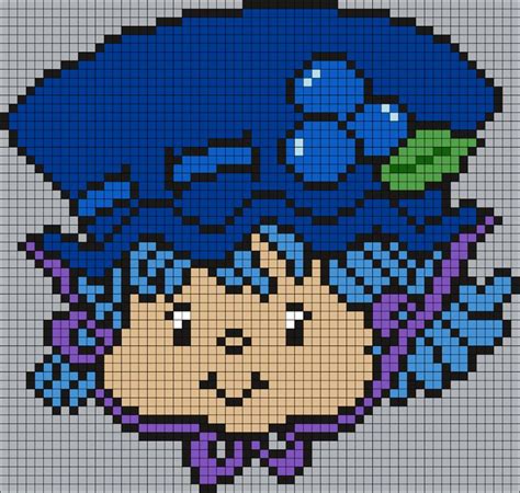 Blueberry Muffin From Strawberry Shortcake Square Perler Bead Pattern