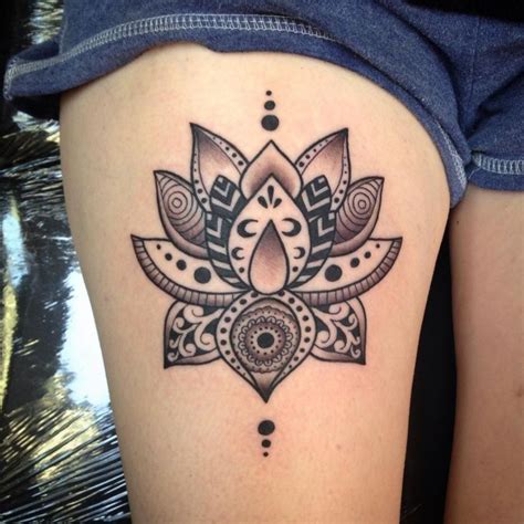 Resultado De Imagem Para Lotus Flower Thigh Tattoo Flower Thigh Tattoos