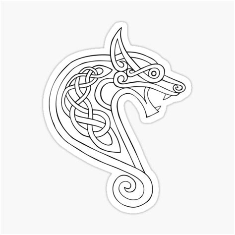 Celtic Viking Wolf Head Sticker For Sale By Bradbaker Redbubble