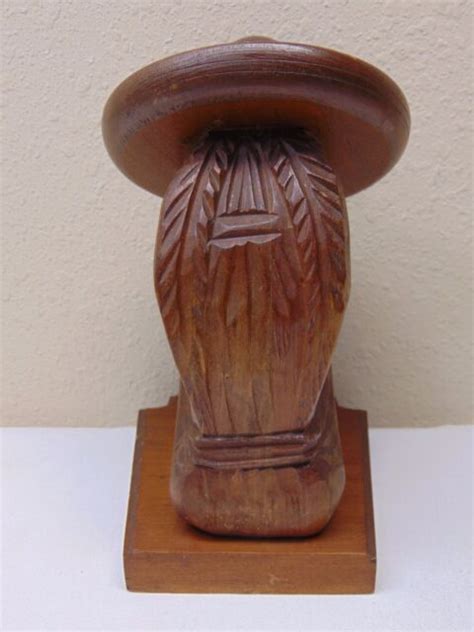 Vintage Wood Carved Mexico Made Carving Taking Siesta Wsombrero Man