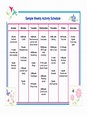 Fillable Online Sample Weekly Activity Schedule Fax Email Print - pdfFiller