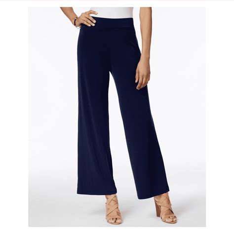 Jm Collection Womens Pull On Wide Leg Mid Rise Pants Xsintrepid Blue