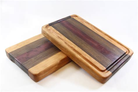 Handcrafted Wood Cutting Board Edge Grain Cherry Walnut