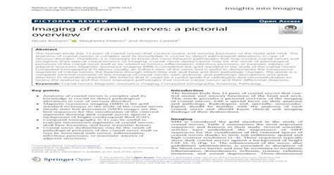 Imaging Of Cranial Nerves A Pictorial Overview · Anatomy Of Cranial