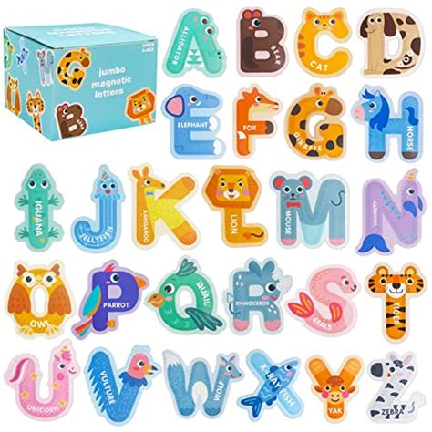 Jumbo Magnetic Letters Abc Alphabet Magnets Colorful Animal Shape Toys