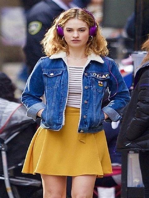 Lily James Baby Driver Blue Jacket