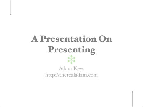On Presenting Ppt