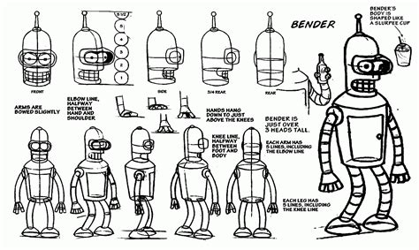 How To Draw Bender Futurama Sketch Coloring Page Coloring Home