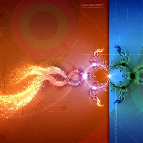 Abstrack Hot Vs Cold Dual Monitor Ipad Wallpaper Desktop 2048x2048px