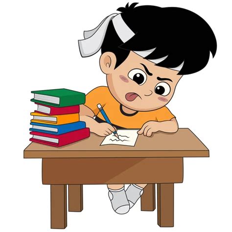 Kid Doing Homework Stock Vectors Royalty Free Kid Doing Homework