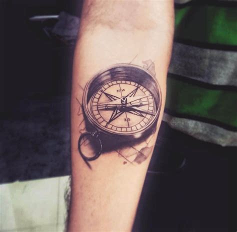 Compass Travel Realism Negative Spacing Shading Tattoo Storm