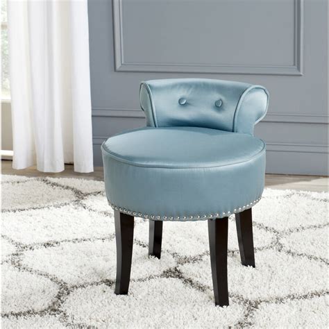 Safavieh 228 In H Teal Round Makeup Vanity Stool At