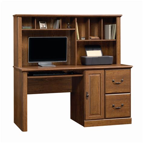 While making this post i switched from sitting to standing twice. Sauder Orchard Hills Computer Desk w/Hutch