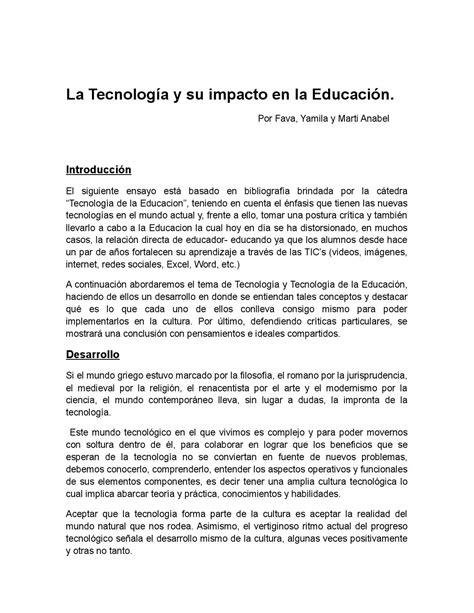 La Tecnología Y Su Impacto En La Educación By Anabel Marti Issuu