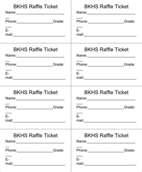 17 Free Sample Raffle Ticket Templates In Different Formats